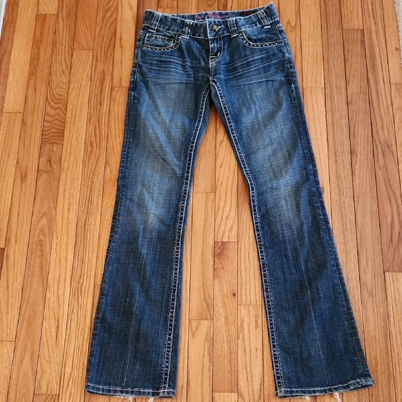 Rock & Roll Cowgirl Low Rise Bootcut Jeans - Heavily Studded 26 X 34 - Picture 7 of 11